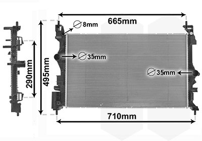 VAN WEZEL chladič, chladenie motora 37012701