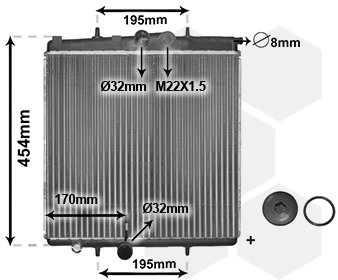 VAN WEZEL chladič, chladenie motora 40002188