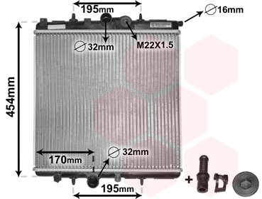 VAN WEZEL chladič, chladenie motora 40002243