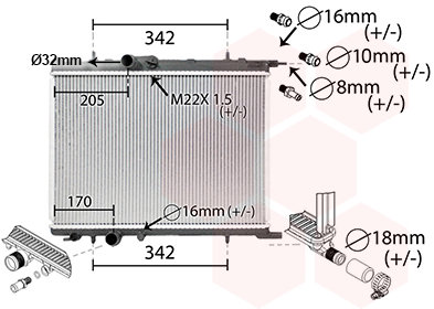 VAN WEZEL chladič, chladenie motora 40002300