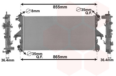 VAN WEZEL chladič, chladenie motora 40002304