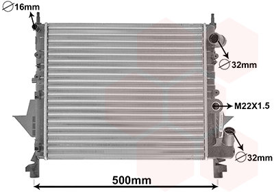 VAN WEZEL chladič, chladenie motora 43002158