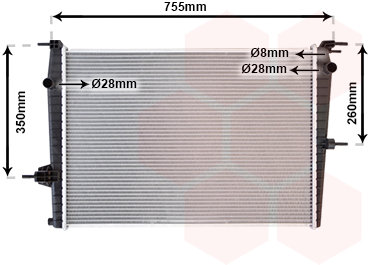 VAN WEZEL chladič, chladenie motora 43002458