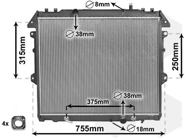 VAN WEZEL chladič, chladenie motora 53002496