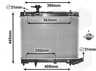 VAN WEZEL chladič, chladenie motora 53002663