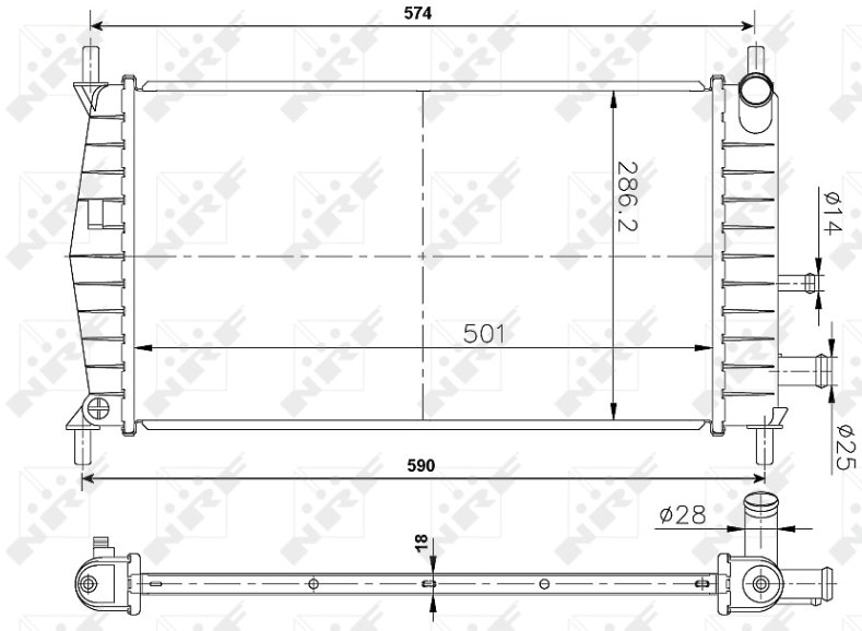 NRF Chladič, chladenie motora 50131A