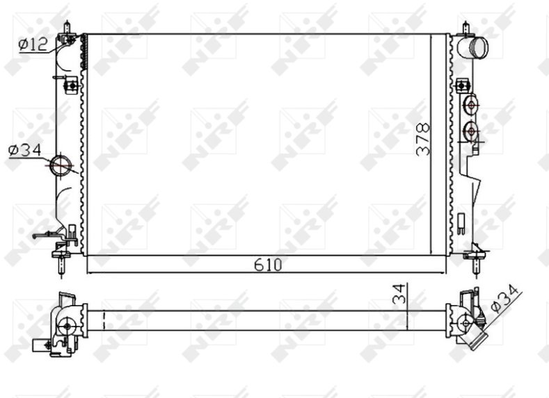 NRF Chladič, chladenie motora 50563A