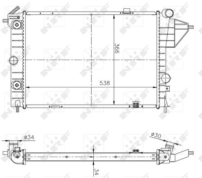 NRF Chladič, chladenie motora 513508A