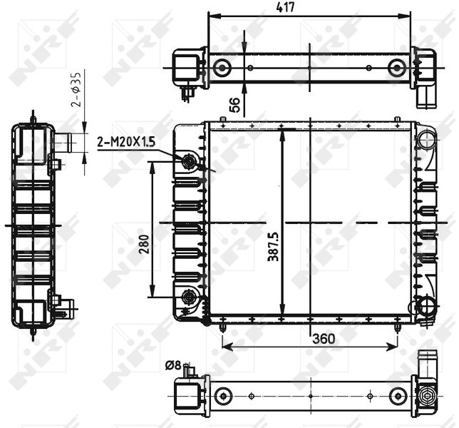 NRF Chladič, chladenie motora 53149