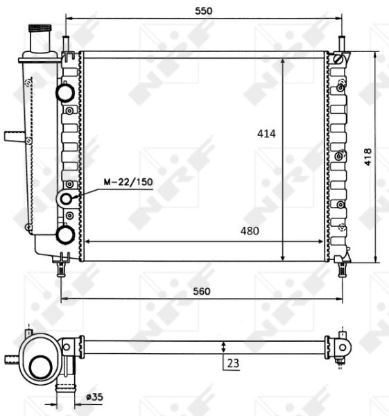 NRF Chladič, chladenie motora 58016
