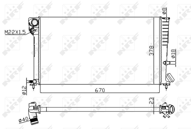 NRF Chladič, chladenie motora 58101A