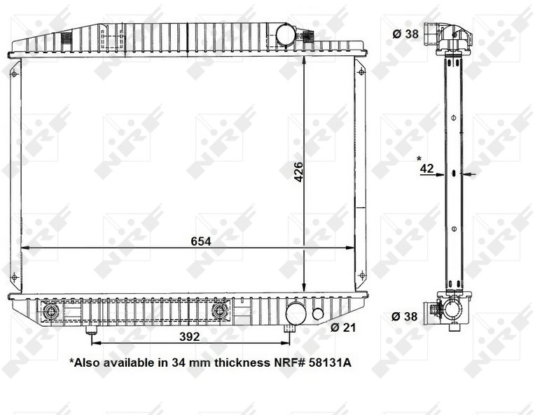 NRF Chladič, chladenie motora 58131