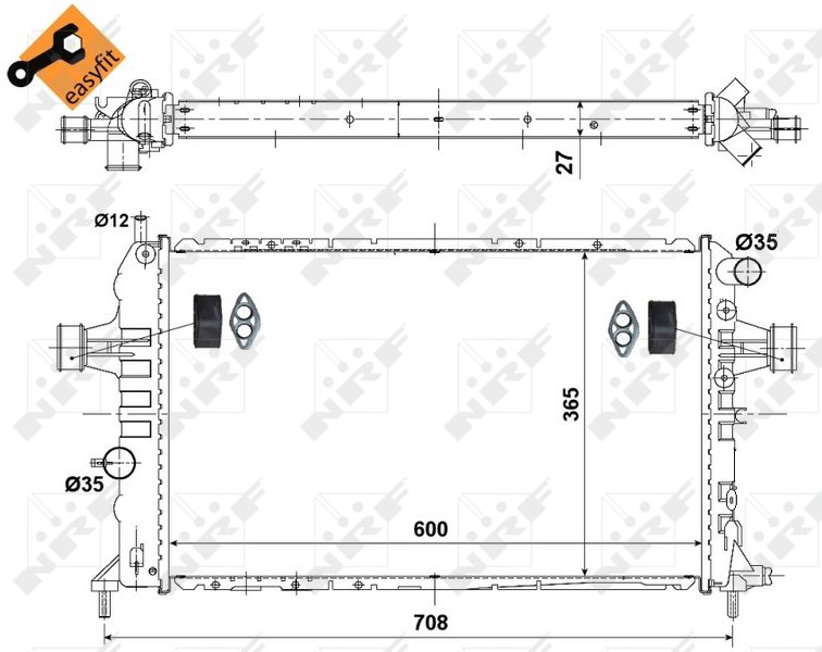 NRF Chladič, chladenie motora 58344