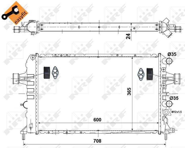 NRF Chladič, chladenie motora 58355