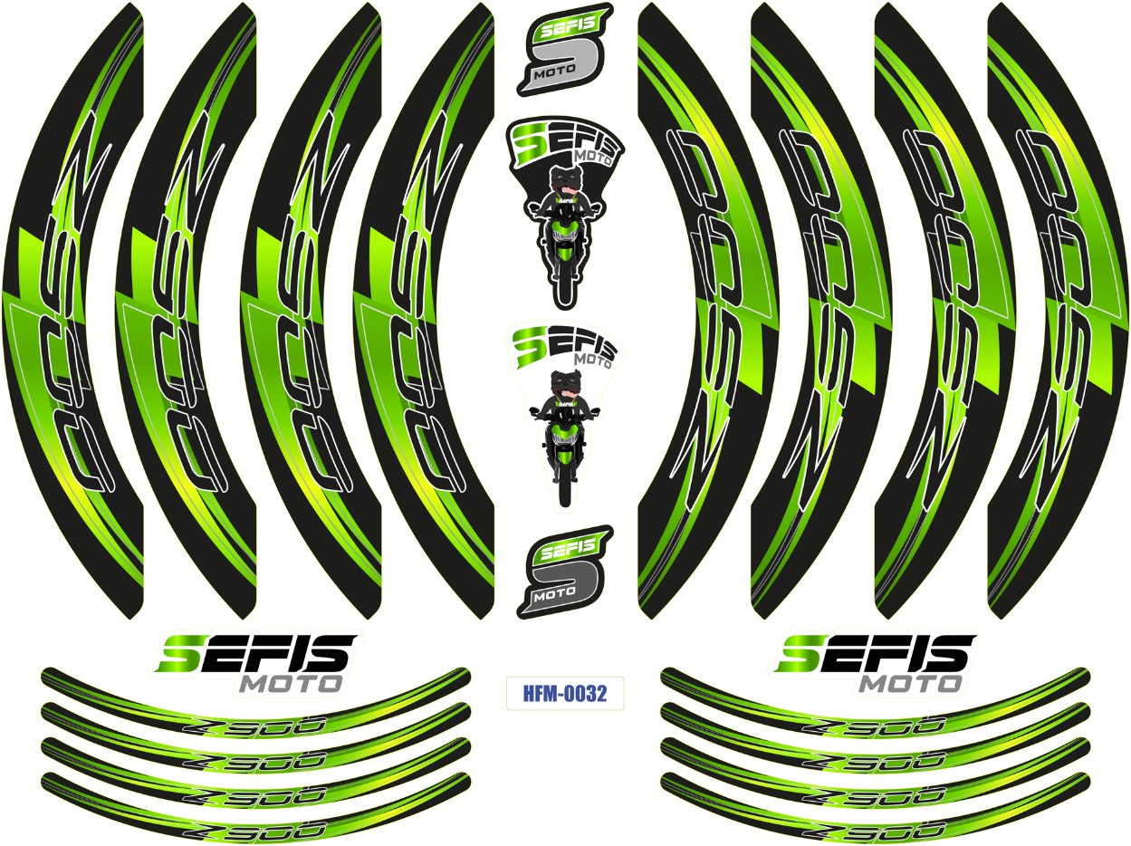 SEFIS PREMIUM ST 1 dvojdielne polepy na kolesá Kawasaki Z900