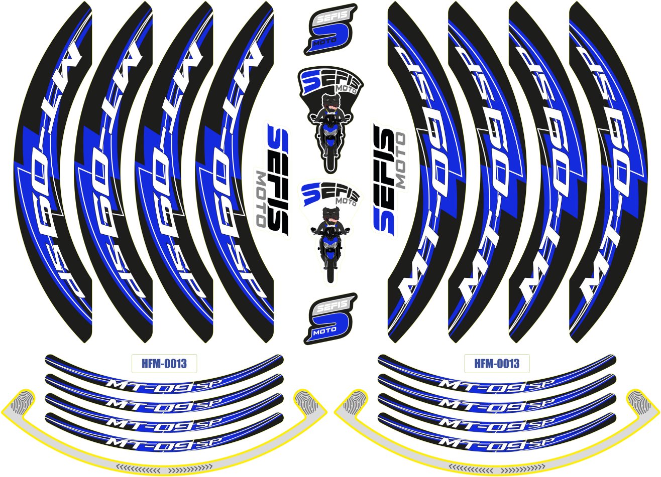 SEFIS PREMIUM ST 1 dvojdielne polepy na kolesá Yamaha MT-09