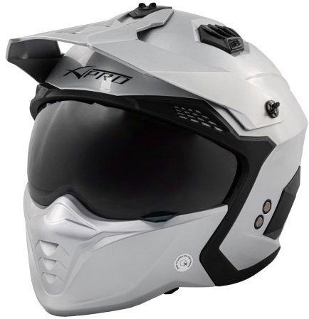 A-PRO ALIEN GR – strieborná modulárna prilba S