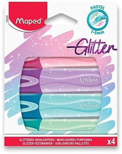 Maped Fluo Peps Glitter – sada 4 farieb