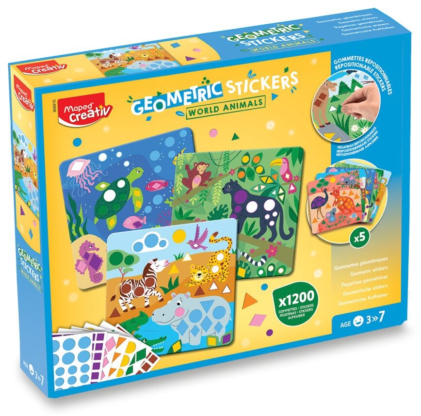 MAPED Geometric Stickers World Animals