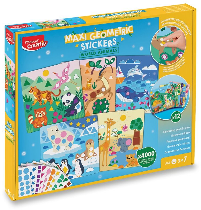 MAPED Maxi Geometric Stickers World Animals