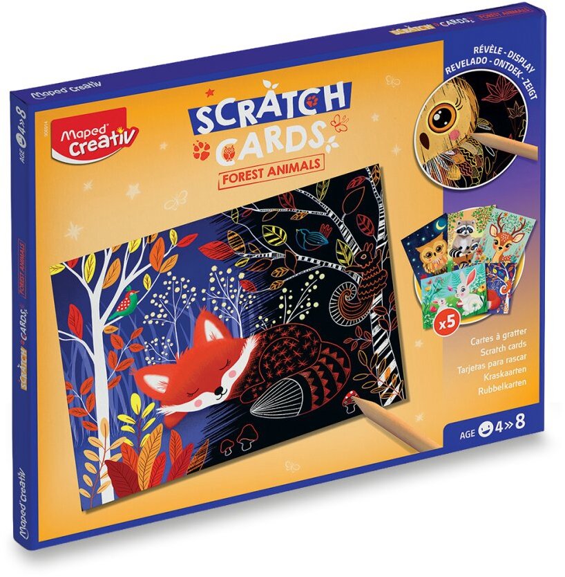 MAPED Scratch Cards Forest Animals