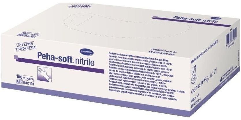 Nitrilové rukavice Peha-soft nitrile – Hartmann, veľkosť M – 100 ks