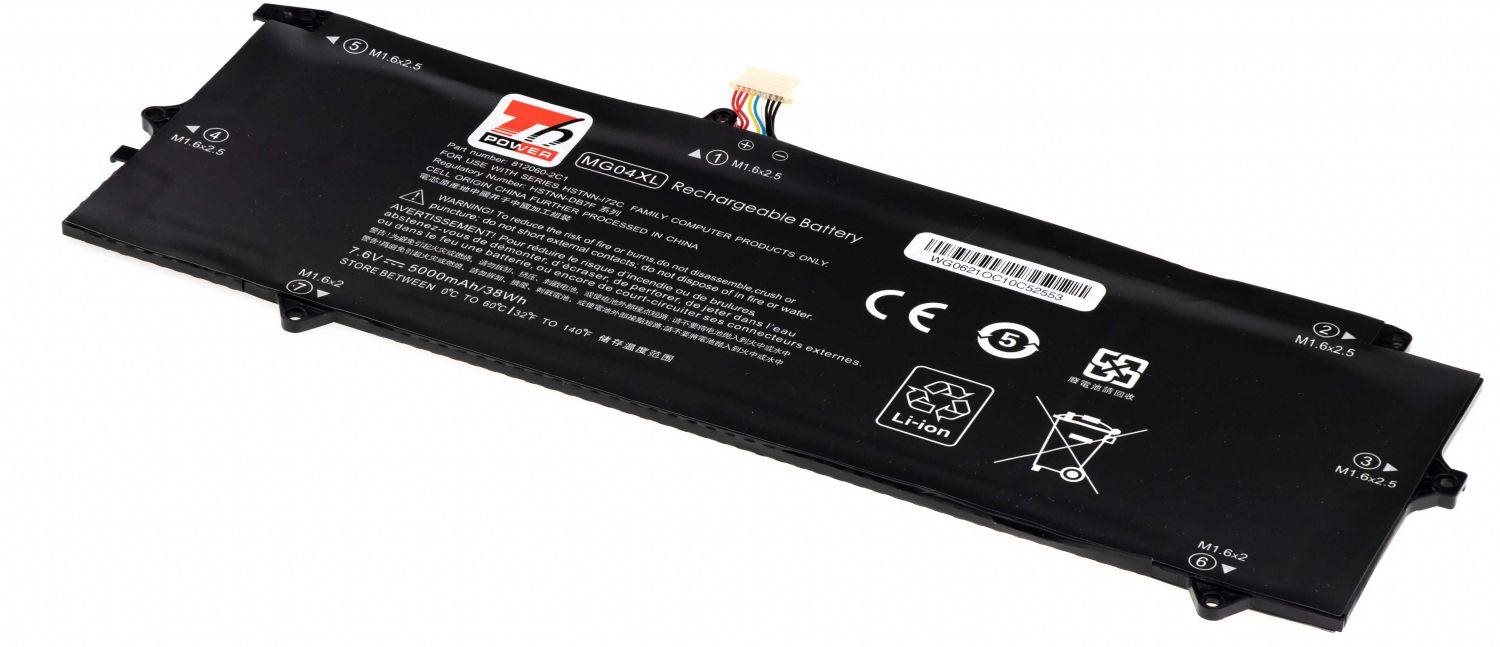 T6 Power HP Elite x2 1012 G1, 5000 mAh, 38 Wh, 4cell, Li-Pol