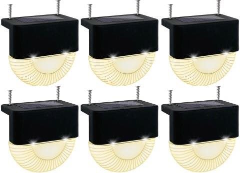 LED solárne svetlo na schody, múriky, zábradlie 6 ks, iPRO, 0,5 W, teplá farba