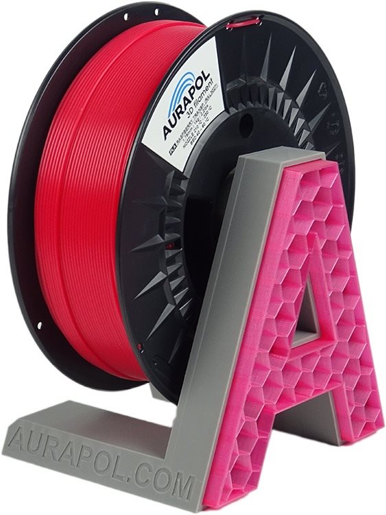 AURAPOL PLA 3D Filament Malinová čiastočne transparentná 1 kg 1,75 mm