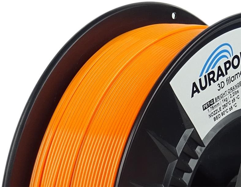AURAPOL PLA 3D Filament jasne oranžový 1 kg 1,75 mm