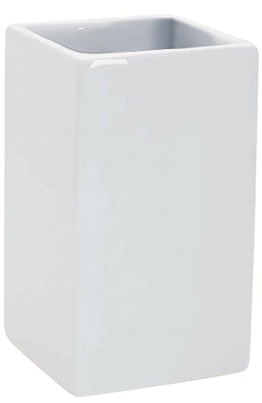 Spirella Pohárik na kefky QUADRO, porcelán, biely