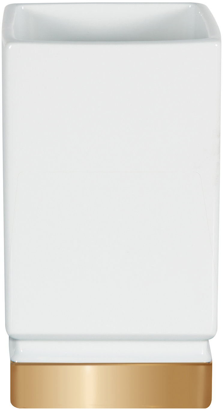 Spirella Pohárik na kefky ROMA, zlatý podstavec, biely porcelán