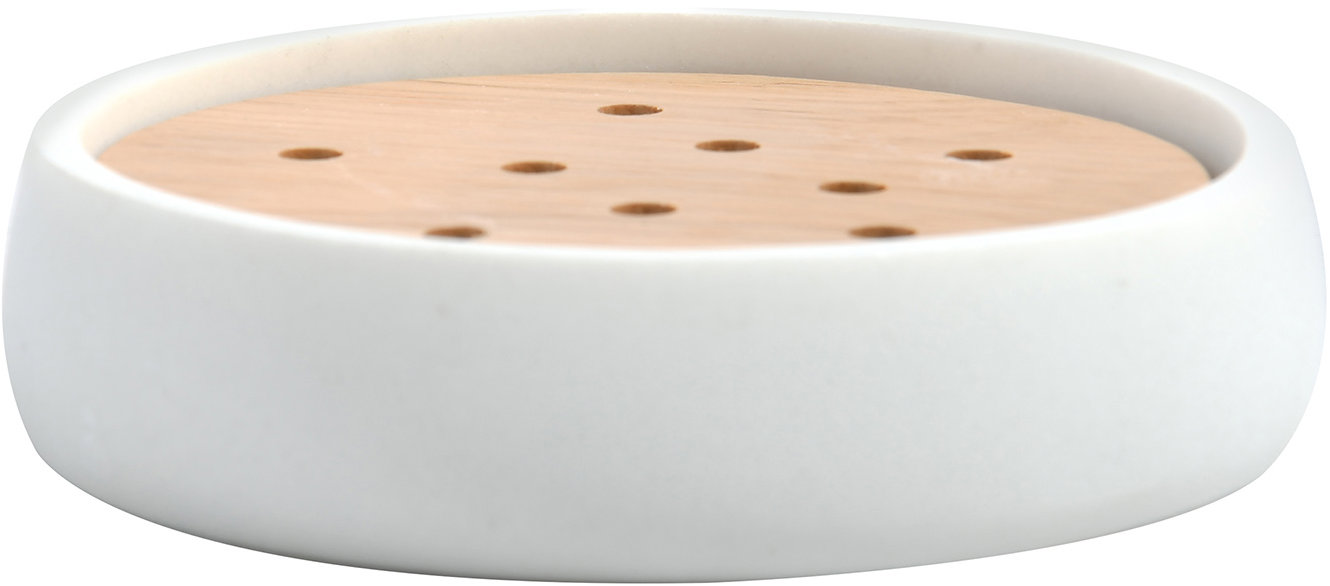 Spirella Mydlovnička SVEN, polyresin, drevo, biela