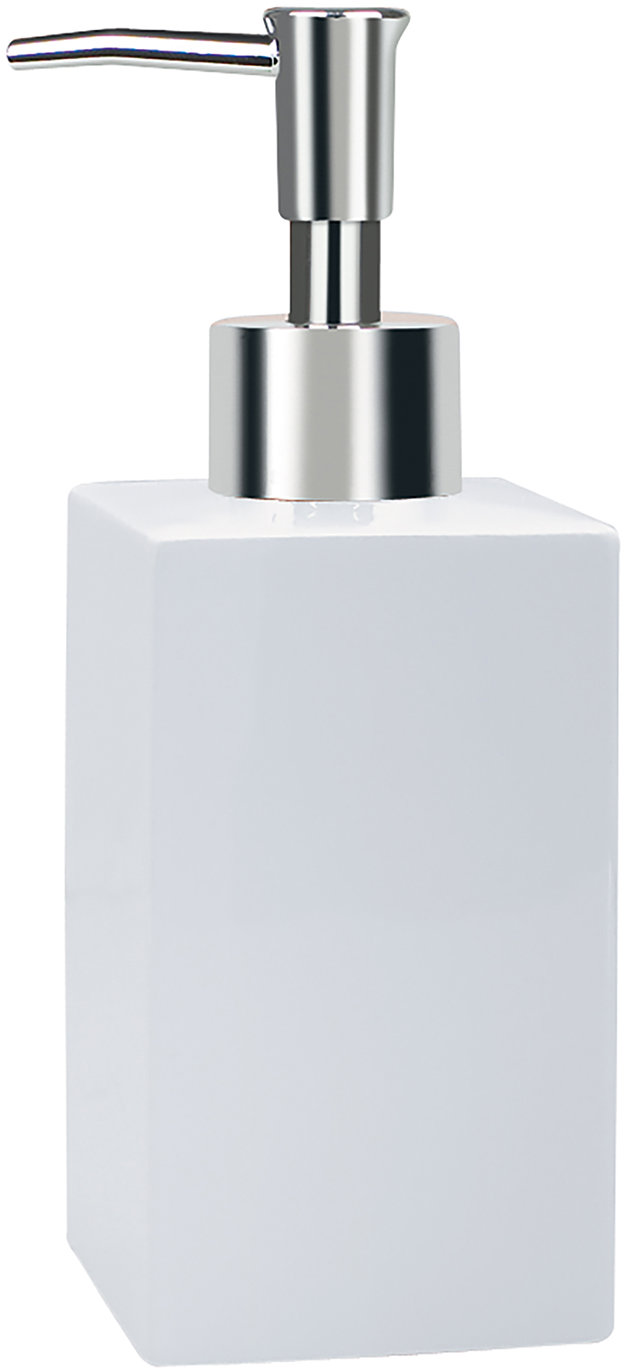 Spirella Dávkovač mydla QUADRO, porcelán, 300 ml, biely