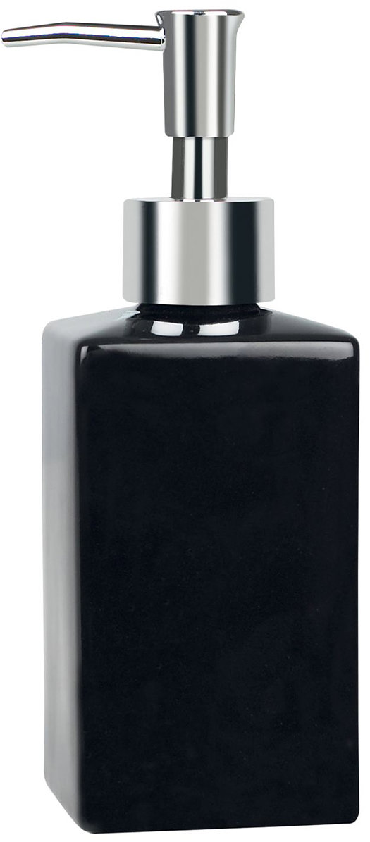 Spirella Dávkovač mydla QUADRO, keramika, 300 ml, čierny