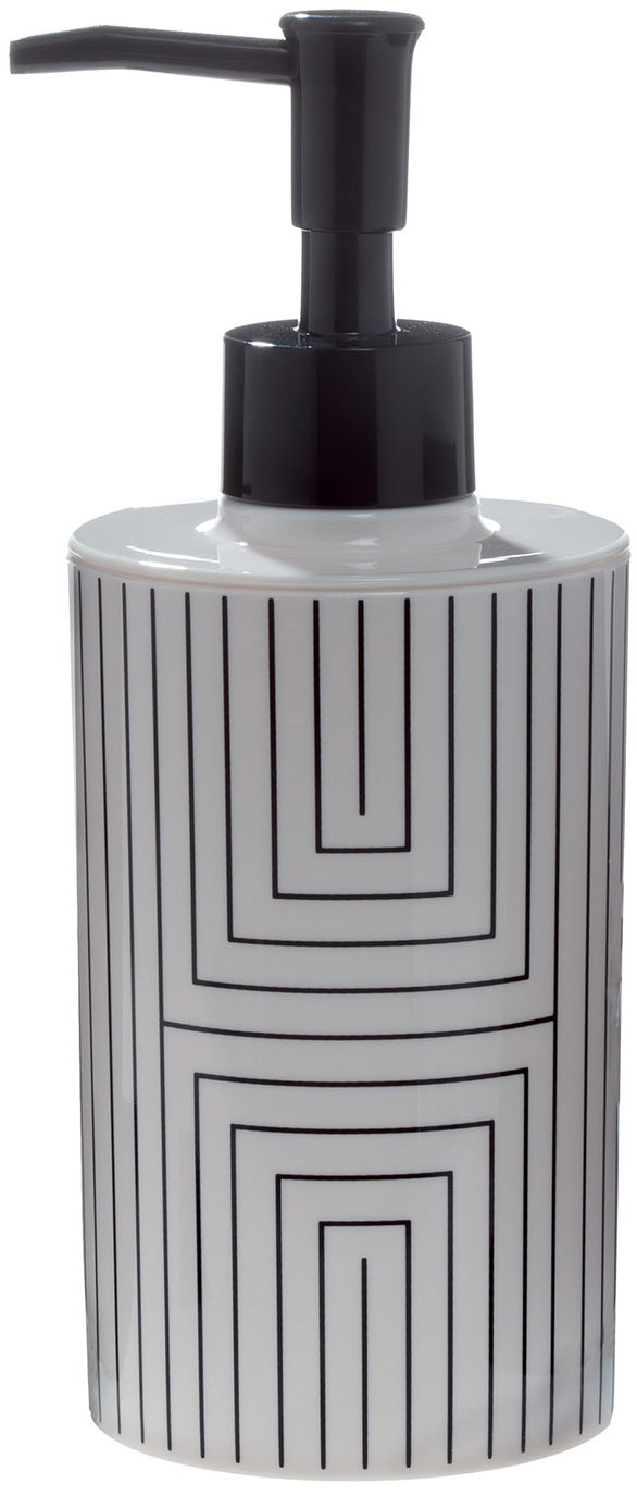 Spirella Dávkovač mydla GRAPHIC, polyresin, 380 ml, bielo-čierny
