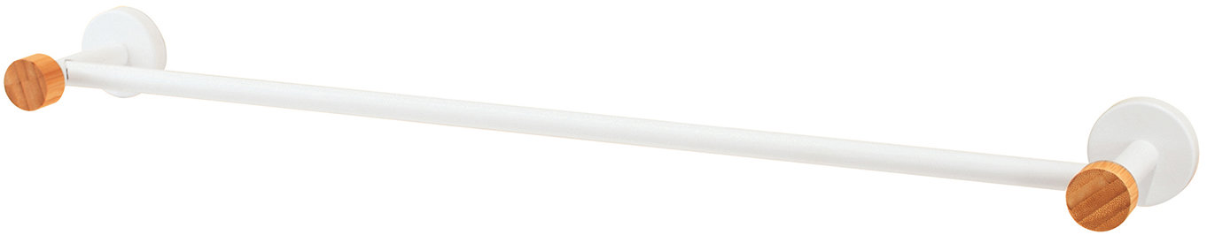 MSV nástenný držiak na uteráky IANA, biely, oceľ, bambus, 65,2 cm