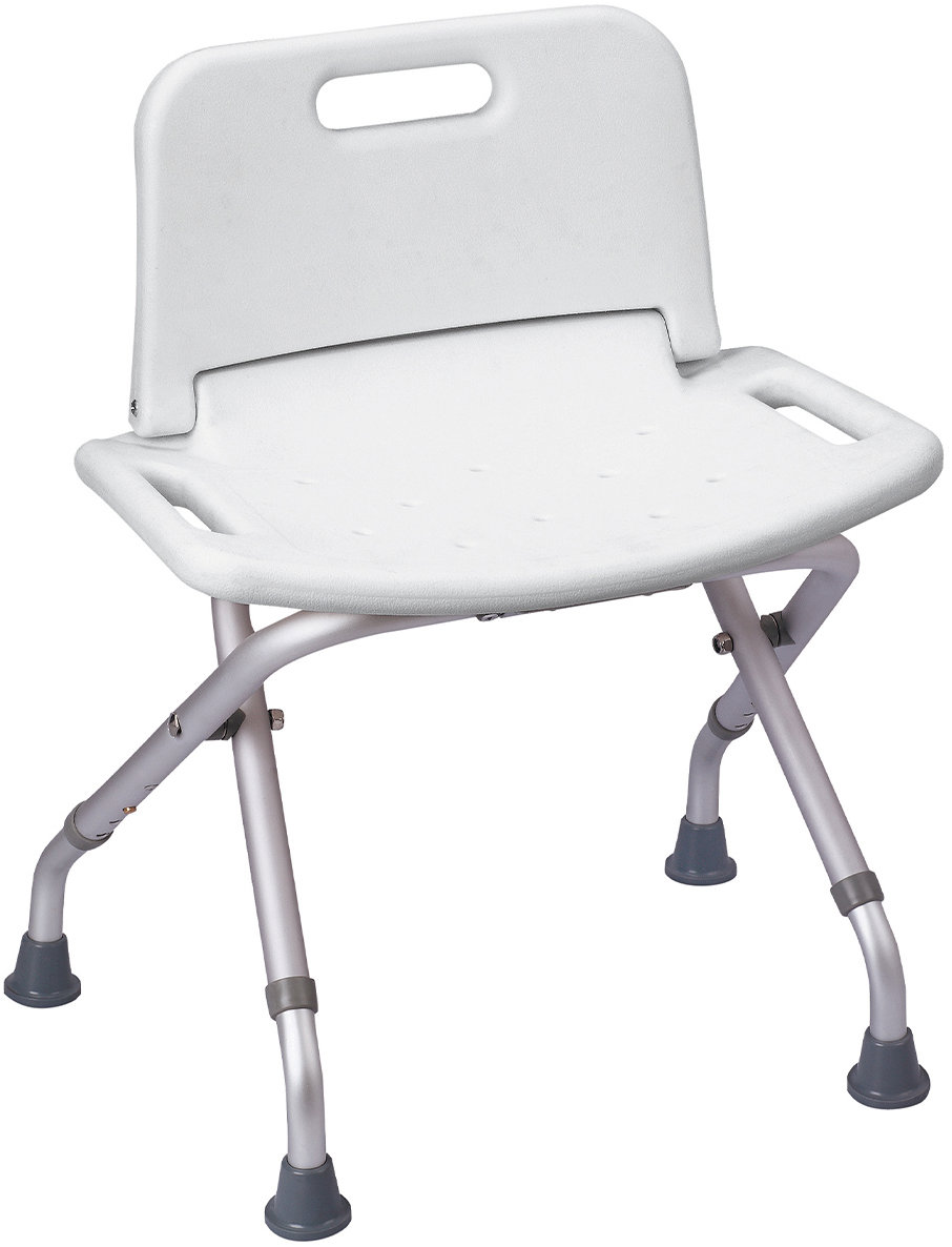 MSV Sedadlo do sprchy nastaviteľné SAFE, skladacie, biele, hliník, 65 – 68,5 cm, do 100 kg