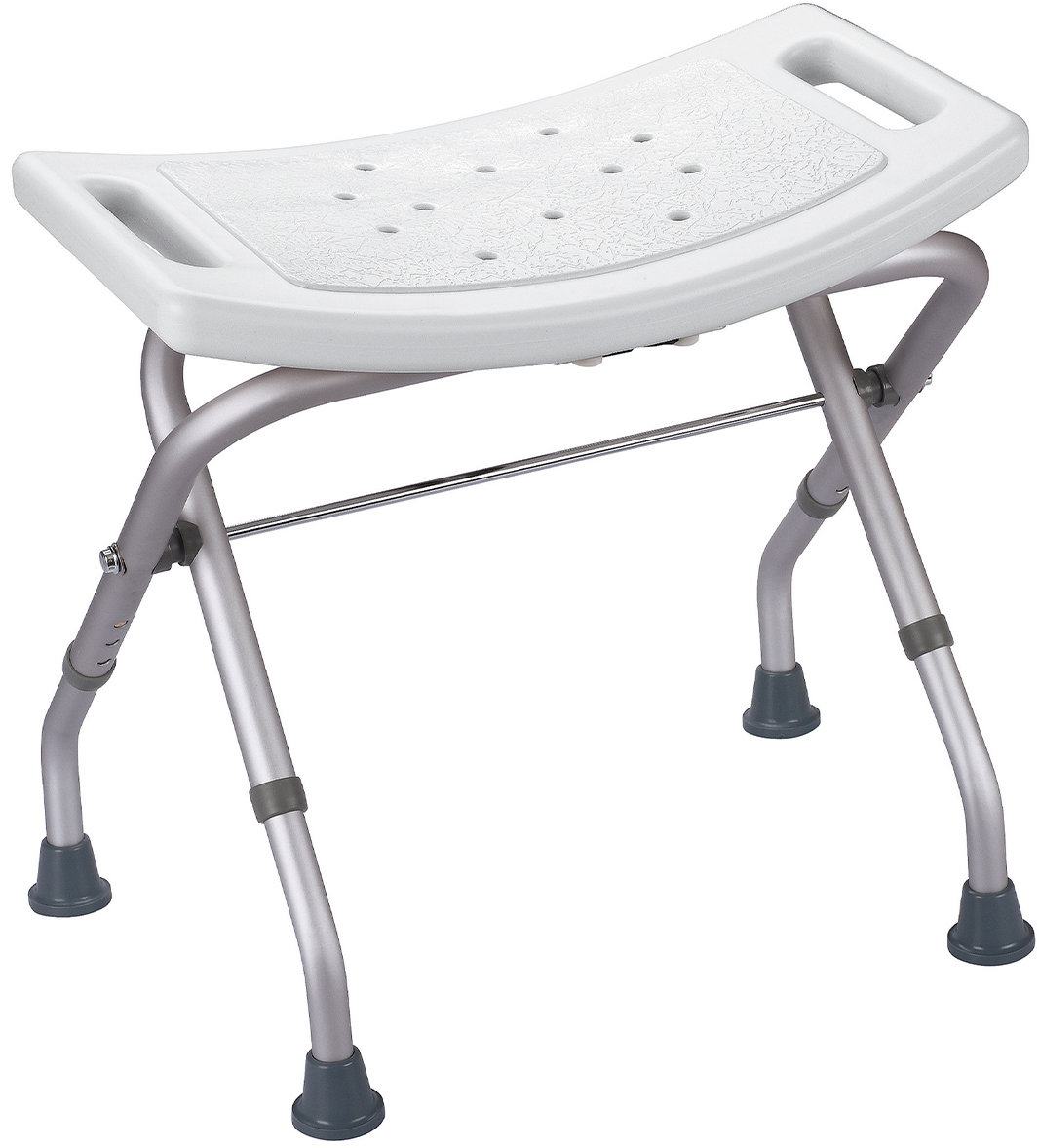 MSV Sedadlo do sprchy nastaviteľné SAFE, skladacie, biele, hliník, 43,5 × 47 cm, do 100 kg