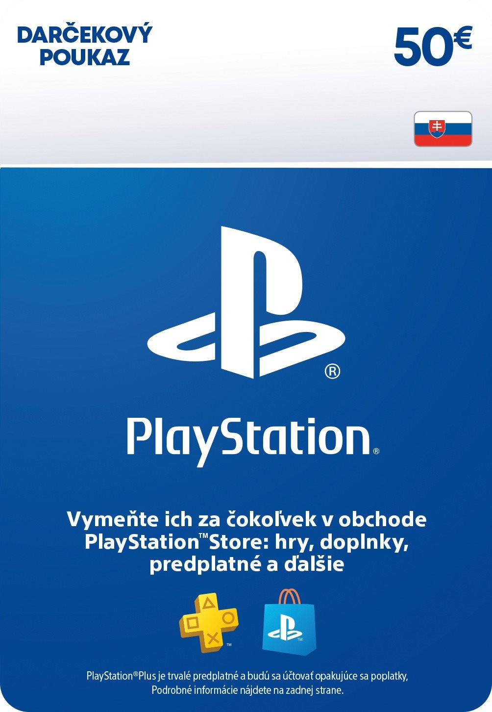 PlayStation Store – Kredit 50 EUR – SK Digital