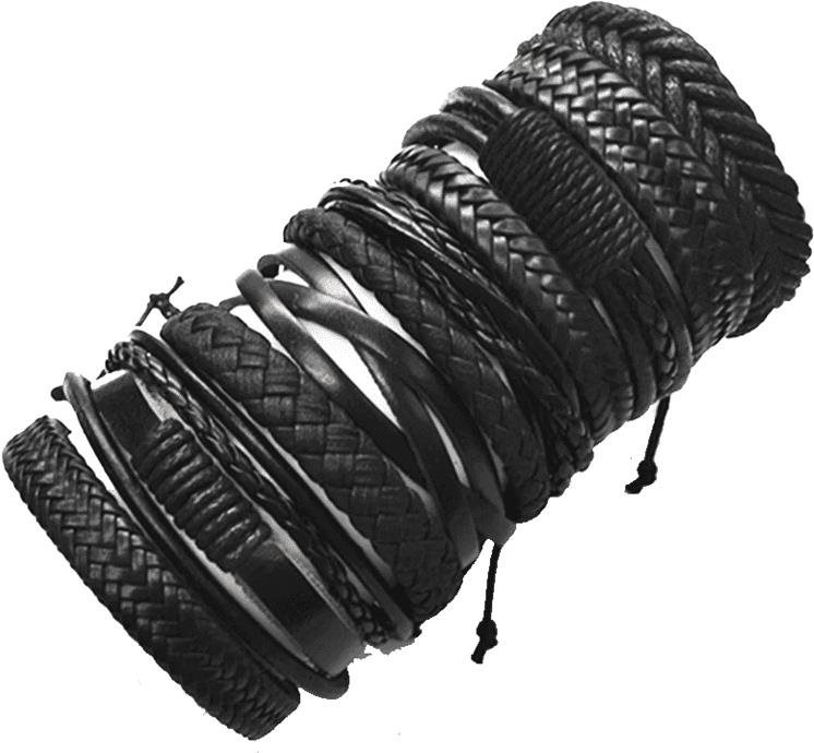 Kožený náramok – sada 10 ks – Q333-4