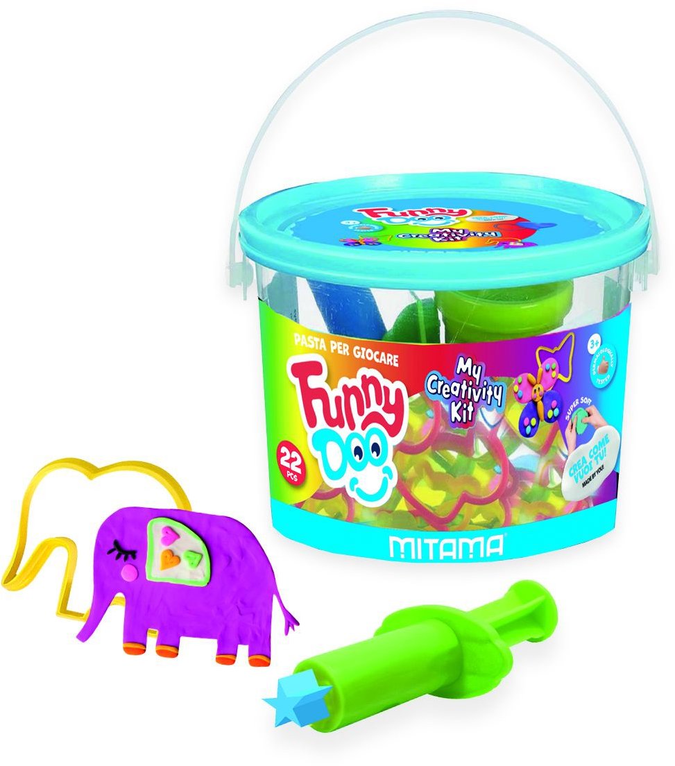 MITAMA FUNNY DOO 22-dielna súprava na modelovanie, 9× 50 g + formy a nástroje
