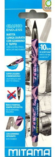 MITAMA nekonečná ceruzka s gumou HB, ružová