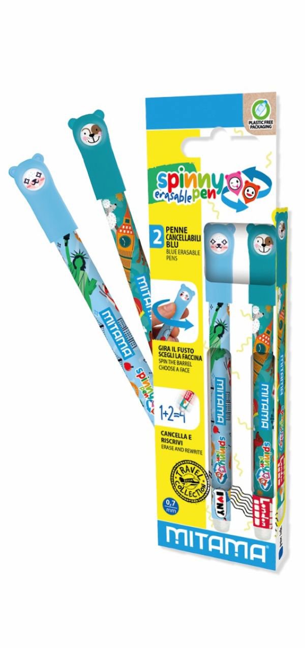 MITAMA Spinny Pen, vymazateľný, London/New York – sada 2 ks
