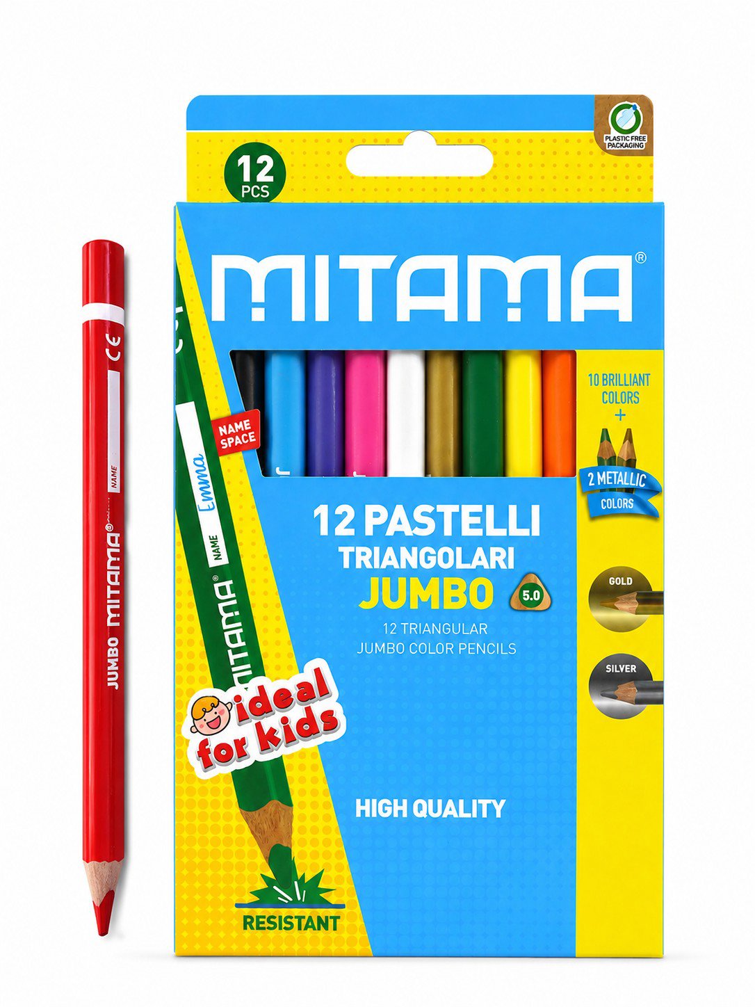 MITAMA JUMBO s okienkom na meno, trojhranné, 12 farieb