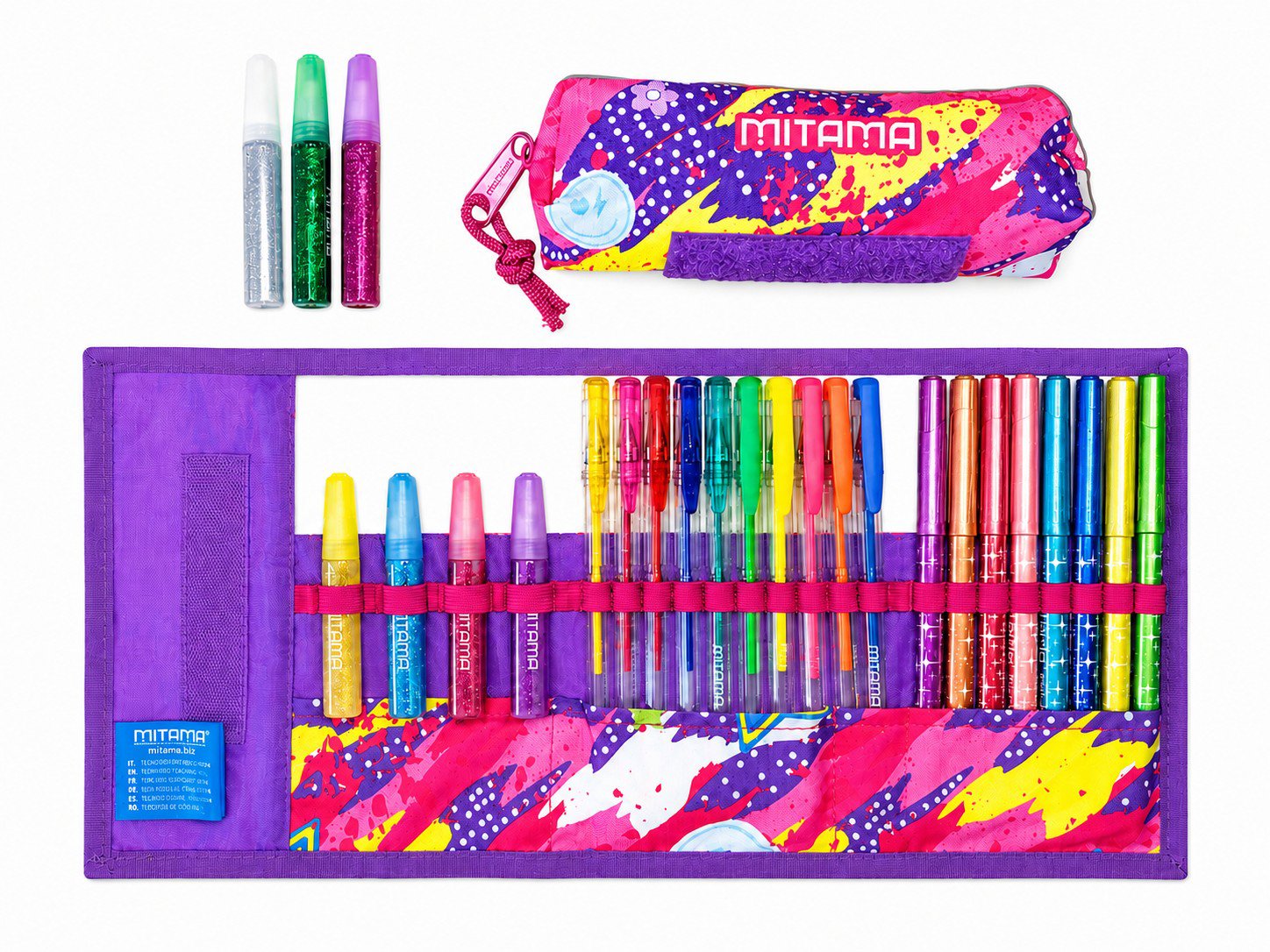 MITAMA Glitter súprava, 25 ks, rolovacia, fialová
