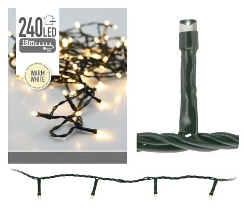 M.A.T. reťaz vianočná 18 m 240 LED teplá biela, vonkajšia