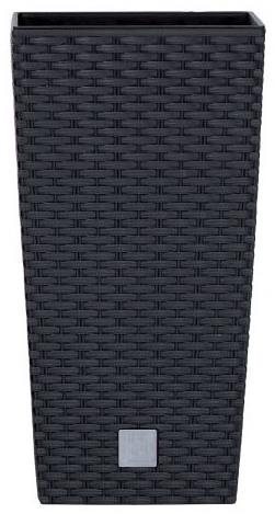 PROSPERPLAST Obal na kvetináč RATO SQUARE 20 × 20 × 37,6 cm, 5/11, objem 4 l, antracit