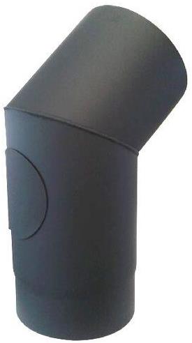 Eurometal koleno dymové s otv.130mm/45st.t.1,5mm ČER