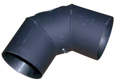 Eurometal koleno dymové s otv. 125 mm/90 st. h.1,5 mm ČIERNE